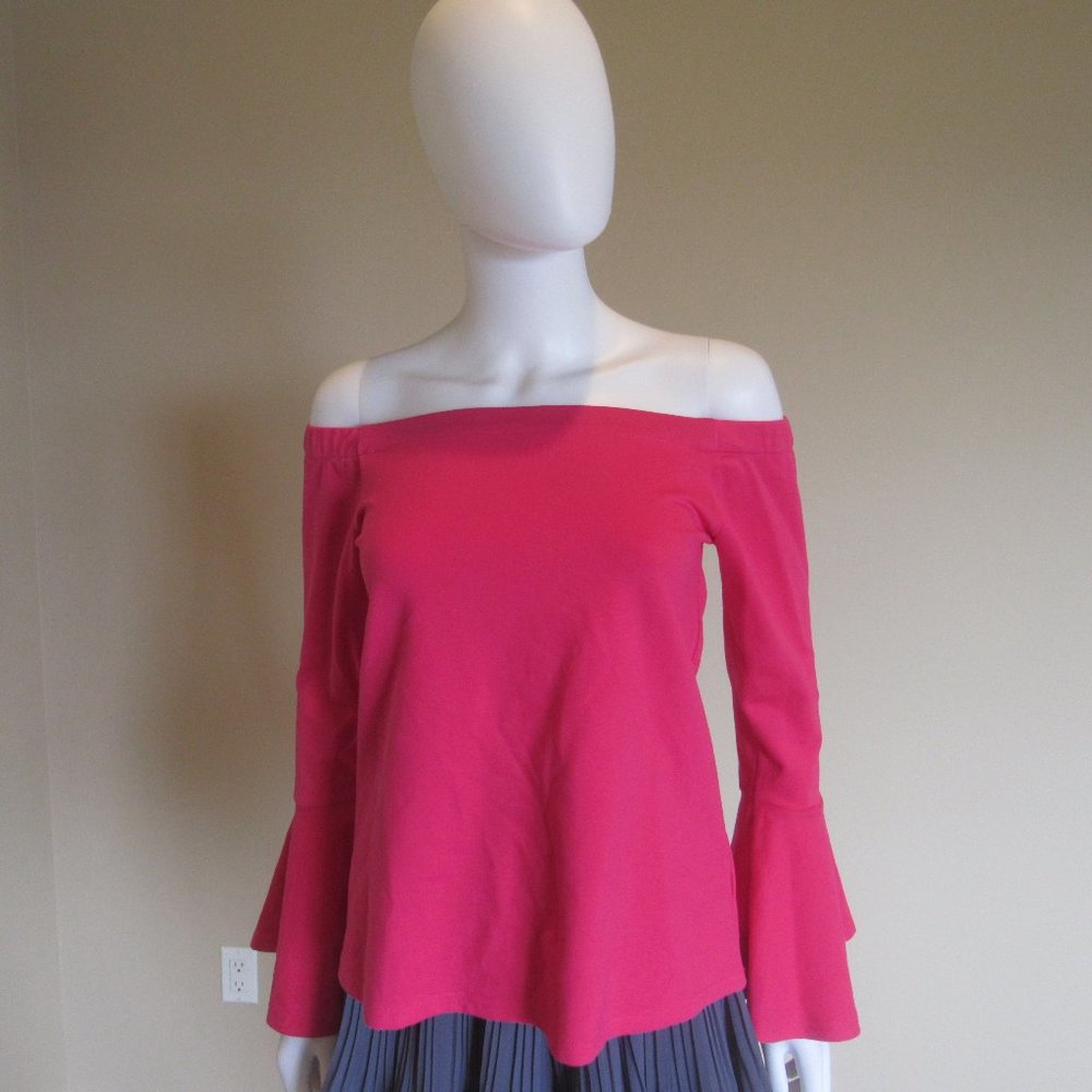 off shoulder long sleeve bell sleeve top